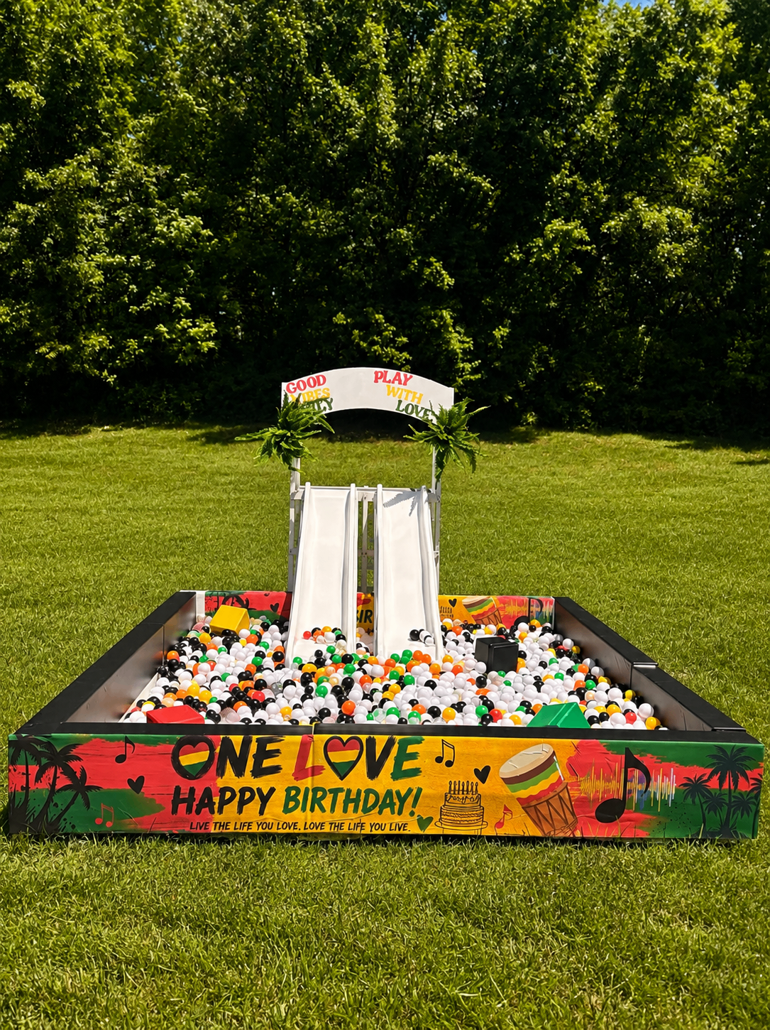 One Love reggae themed customized slide