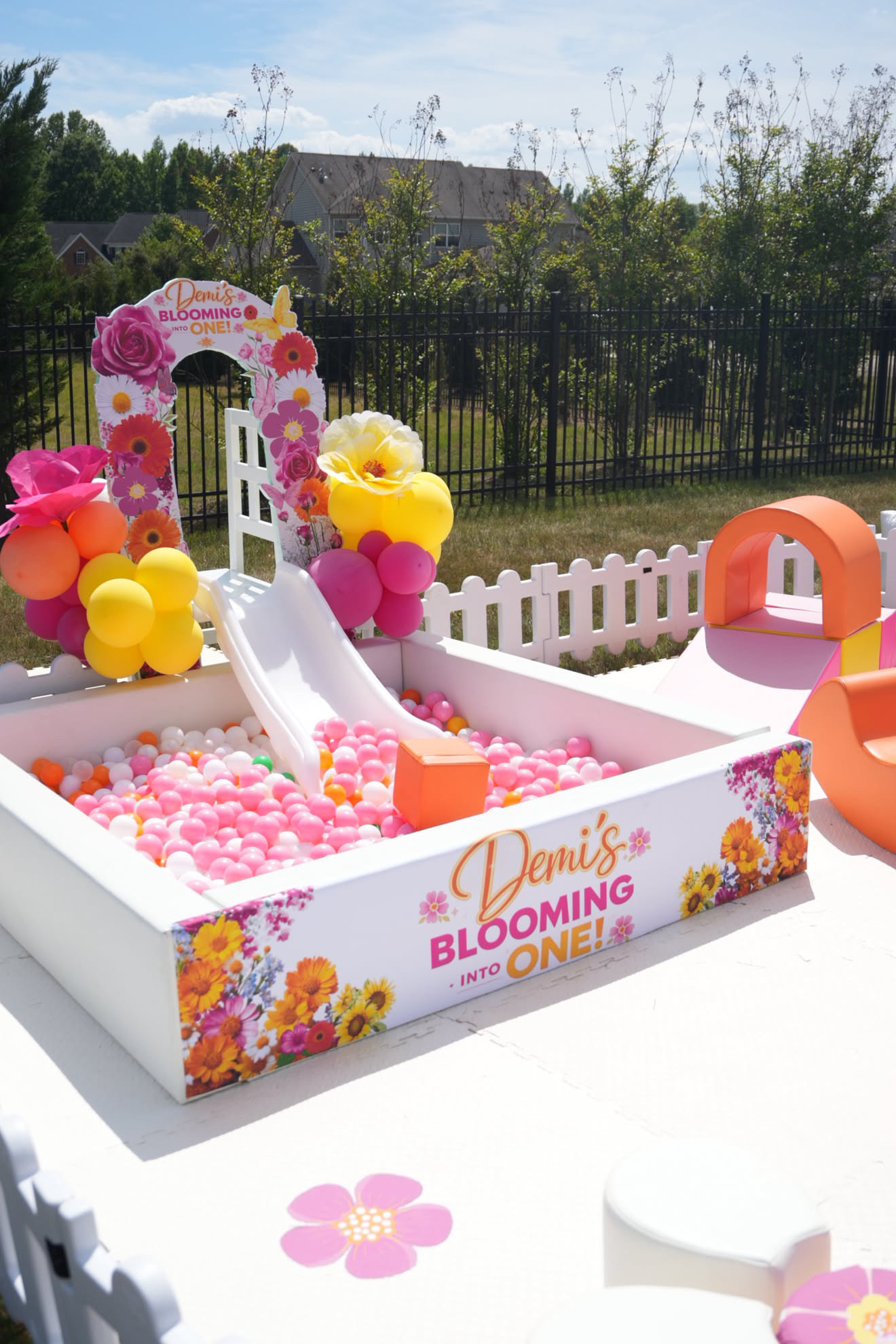 Blooming Into One customized slide with floral ball pit