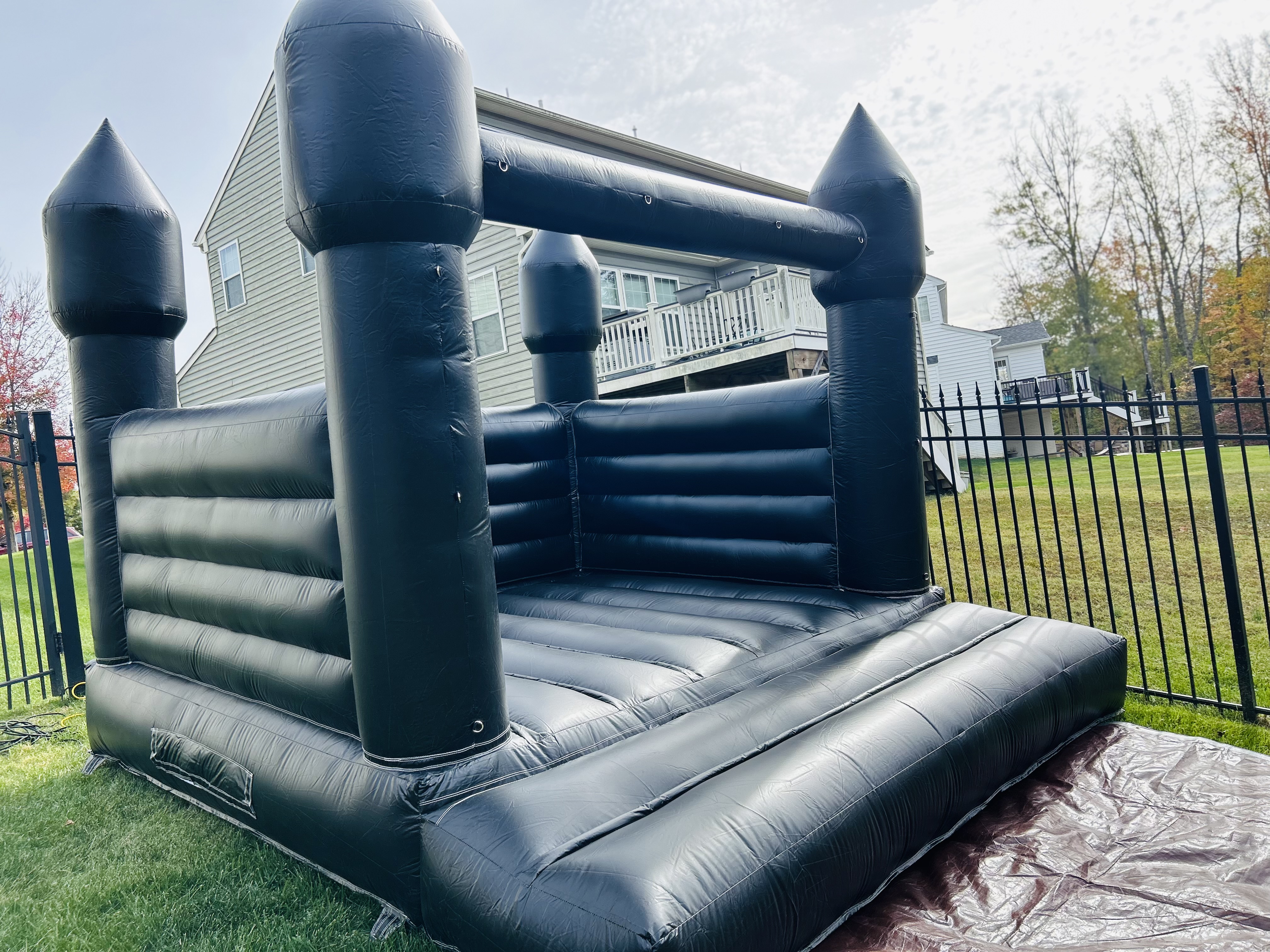 Black bounce house full setup