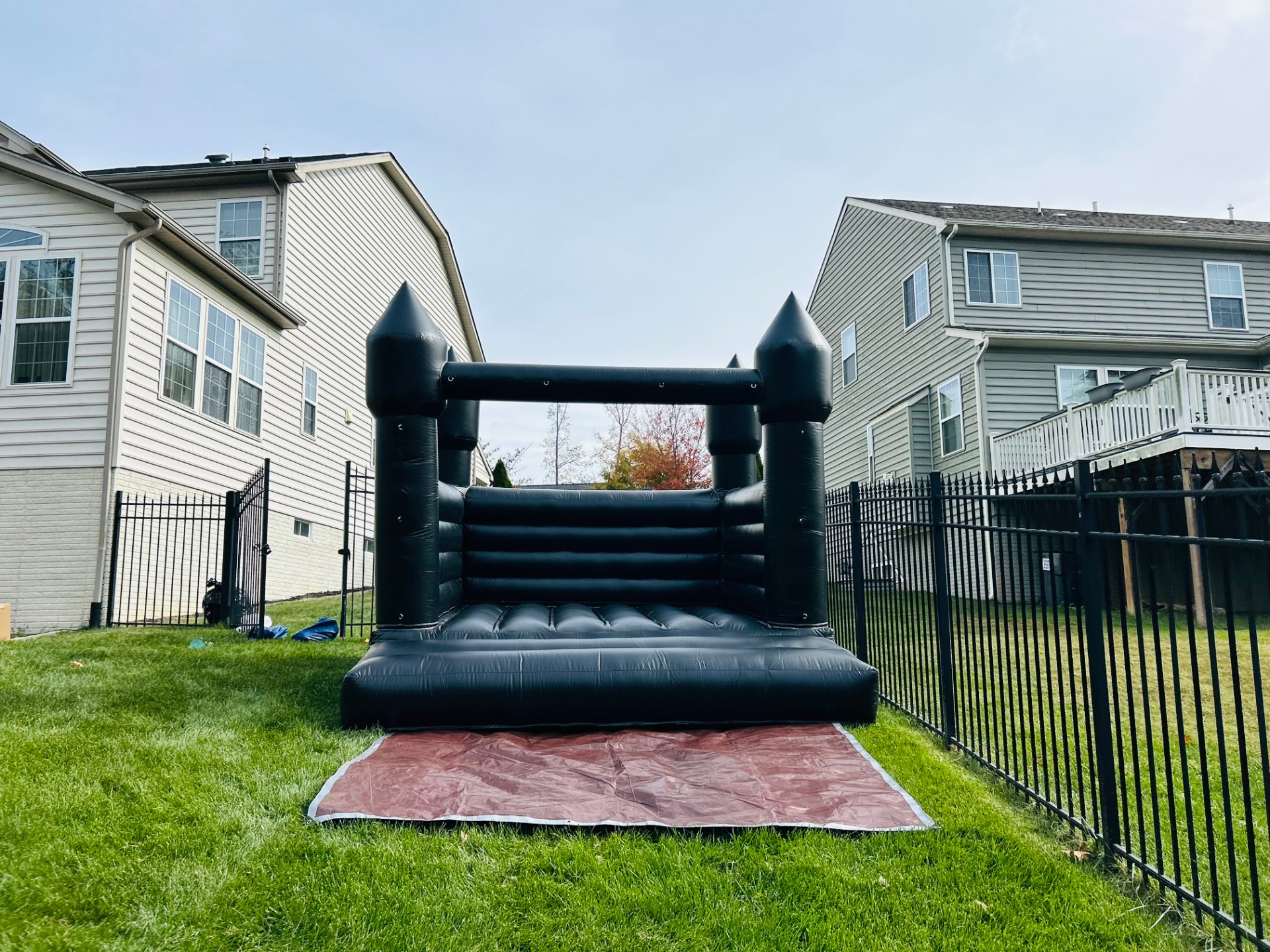 Black wedding bounce house front view